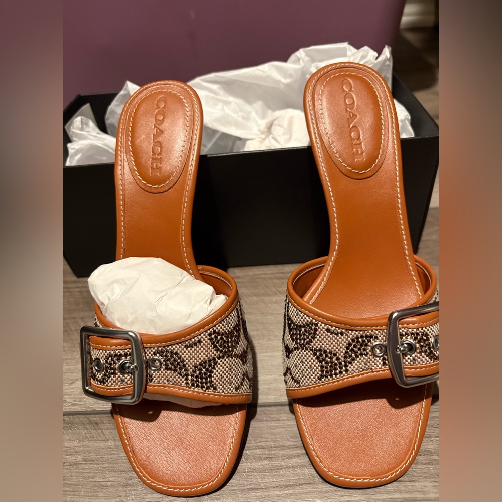 Coach Crystal kitten heels